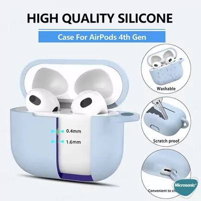 Microsonic AirPods 4 Kılıf Askılı Mat Silikon Sarı