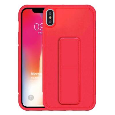 Microsonic Apple iPhone XS Max Kılıf Hand Strap Kırmızı