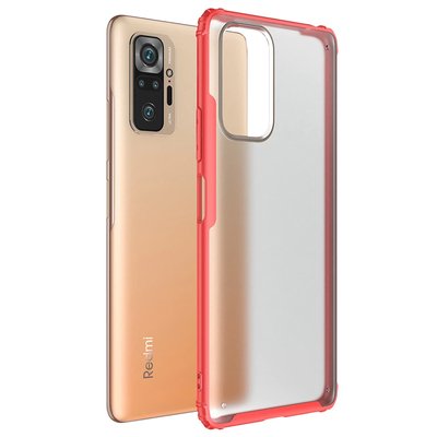 Microsonic Xiaomi Redmi Note 10 Pro Kılıf Frosted Frame Kırmızı