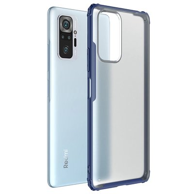 Microsonic Xiaomi Redmi Note 10 Pro Kılıf Frosted Frame Lacivert