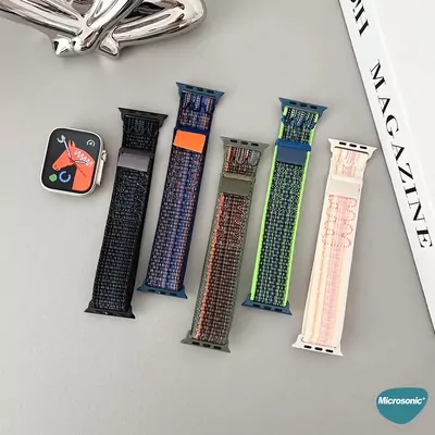 Microsonic Apple Watch Series 11 42mm Kordon Terra Strand Pembe