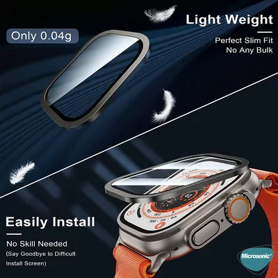 Microsonic Apple Watch Ultra 3 Tam Kaplayan Cam Ekran Koruyucu V2 Gümüş