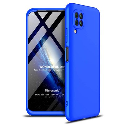 Microsonic Huawei P40 Lite Kılıf Double Dip 360 Protective AYS Mavi