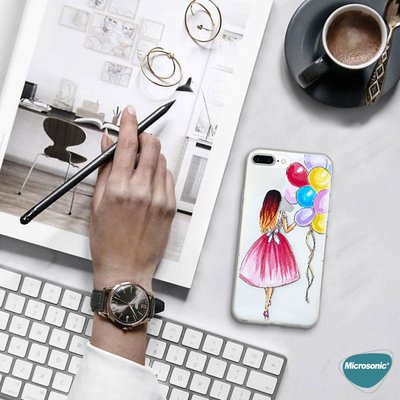 Microsonic iPhone 8 Plus Desenli Kılıf Balonlu Kız