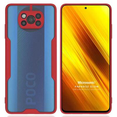 Microsonic Xiaomi Poco X3 NFC Kılıf Paradise Glow Kırmızı