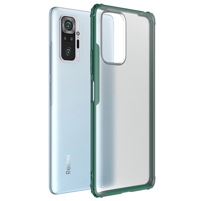 Microsonic Xiaomi Redmi Note 10 Pro Kılıf Frosted Frame Yeşil