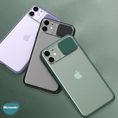 Microsonic Apple iPhone 12 Mini Kılıf Slide Camera Lens Protection Turkuaz