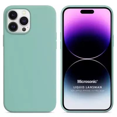 Microsonic Apple iPhone 14 Pro Max Kılıf Liquid Lansman Silikon Su Yeşili