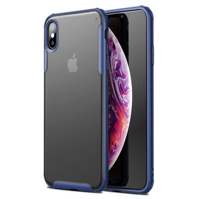 Microsonic Apple iPhone XS Kılıf Frosted Frame Lacivert