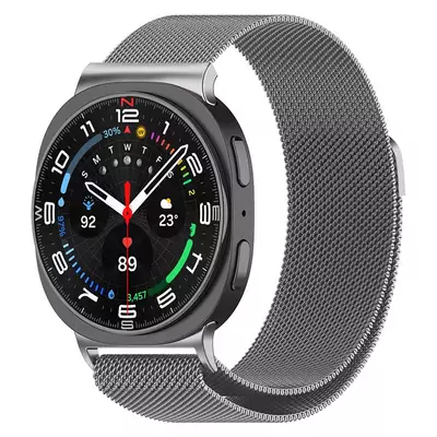 Microsonic Samsung Galaxy Watch 8 44mm Milanese Loop Kordon Koyu Gri