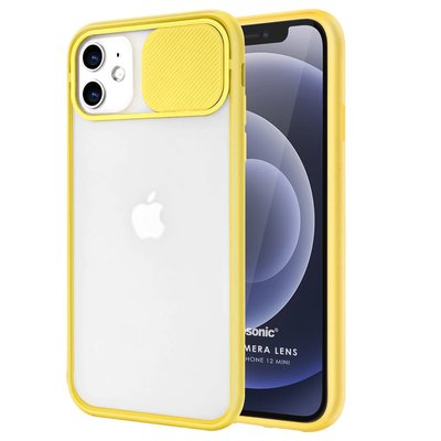 Microsonic Apple iPhone 12 Mini Kılıf Slide Camera Lens Protection Sarı