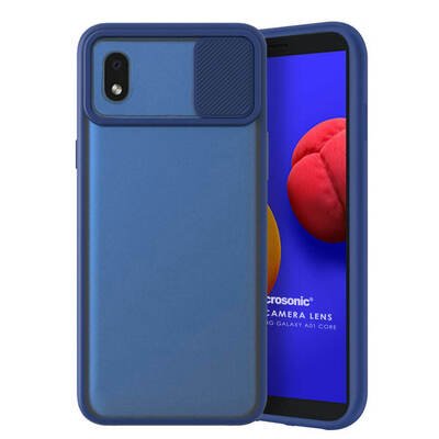 Microsonic Samsung Galaxy A01 Core Kılıf Slide Camera Lens Protection Lacivert