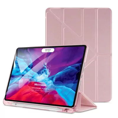 Microsonic Apple iPad Pro 13 2024 Kılıf (A2925-A2926) Origami Pencil Rose Gold