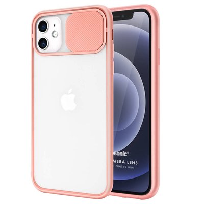 Microsonic Apple iPhone 12 Mini Kılıf Slide Camera Lens Protection Pembe