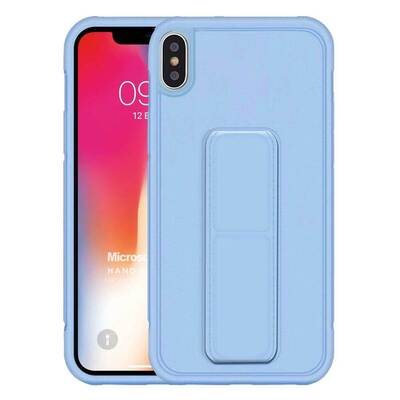 Microsonic Apple iPhone X Kılıf Hand Strap Mavi