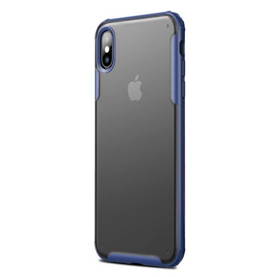 Microsonic Apple iPhone XS Max Kılıf Frosted Frame Lacivert