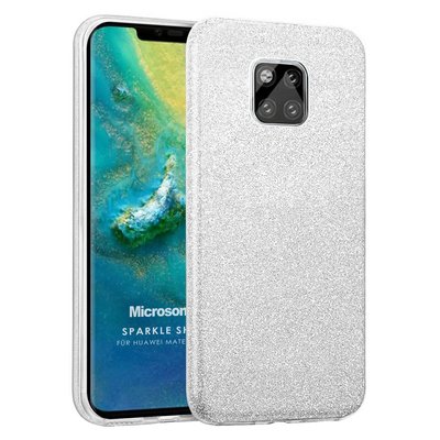 Microsonic Huawei Mate 20 Pro Kılıf Sparkle Shiny Gümüş