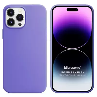 Microsonic Apple iPhone 14 Pro Max Kılıf Liquid Lansman Silikon Lila