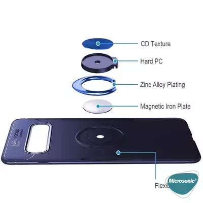 Microsonic Samsung Galaxy S10e Kılıf Kickstand Ring Holder Kırmızı