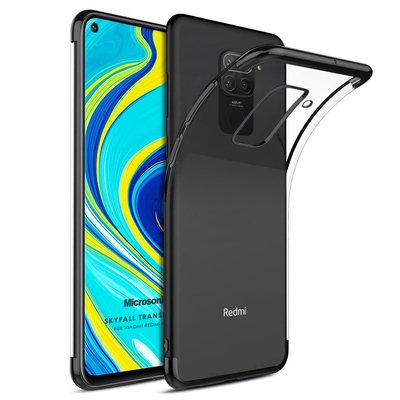 Microsonic Xiaomi Redmi Note 9 Kılıf Skyfall Transparent Clear Siyah