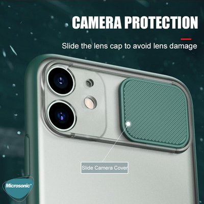 Microsonic Apple iPhone 12 Mini Kılıf Slide Camera Lens Protection Lacivert