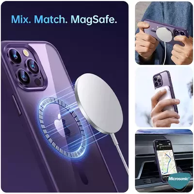 Microsonic Apple iPhone 15 Pro Kılıf MagSafe Shadow Planet Lila