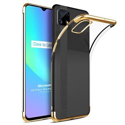 Microsonic Realme C25s Kılıf Skyfall Transparent Clear Gold