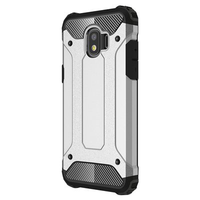 Microsonic Samsung Galaxy J4 Kılıf Rugged Armor Gümüş