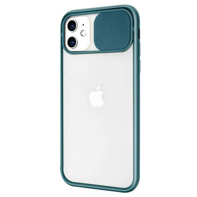 Microsonic Apple iPhone 12 Mini Kılıf Slide Camera Lens Protection Koyu Yeşil