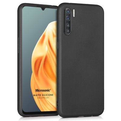 Microsonic Oppo A91 Kılıf Matte Silicone Siyah