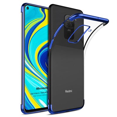 Microsonic Xiaomi Redmi Note 9 Kılıf Skyfall Transparent Clear Mavi