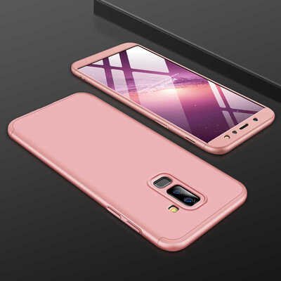 Microsonic Samsung Galaxy J8 Kılıf Double Dip 360 Protective AYS Rose Gold