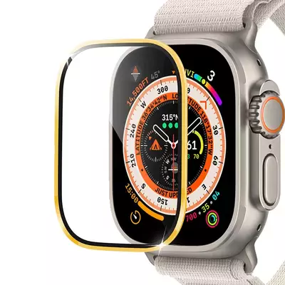 Microsonic Apple Watch Ultra 3 Tam Kaplayan Cam Ekran Koruyucu V2 Gold