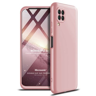 Microsonic Huawei P40 Lite Kılıf Double Dip 360 Protective AYS Rose Gold