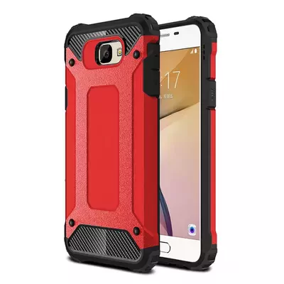 Microsonic Samsung Galaxy J7 Prime 2 Kılıf Rugged Armor Kırmızı