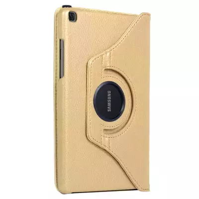 Microsonic Samsung Galaxy Tab A7 T500 Kılıf 360 Rotating Stand Deri Gold