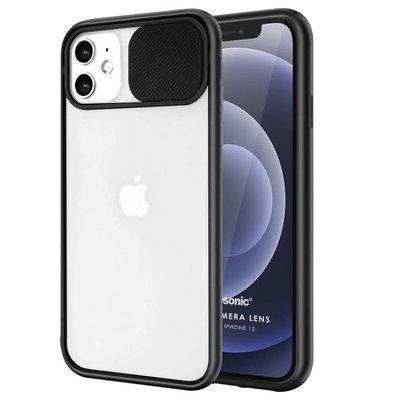 Microsonic Apple iPhone 12 Kılıf Slide Camera Lens Protection Siyah