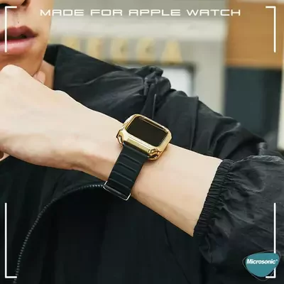 Microsonic Apple Watch 7 45mm Kordon Fullbody Quadra Resist Beyaz Rose