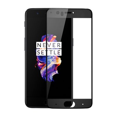 Microsonic OnePlus 5 Kavisli Temperli Cam Ekran Koruyucu Film Siyah