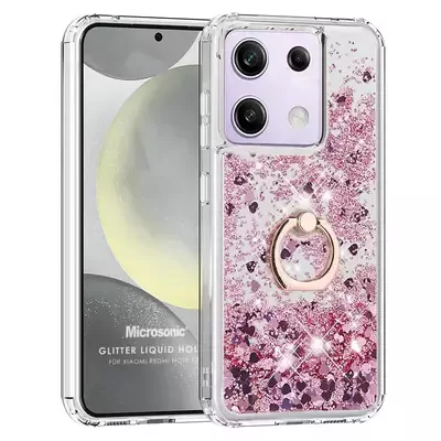 Microsonic Xiaomi Redmi Note 13 5G Kılıf Glitter Liquid Holder Pembe