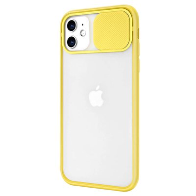 Microsonic Apple iPhone 12 Kılıf Slide Camera Lens Protection Sarı