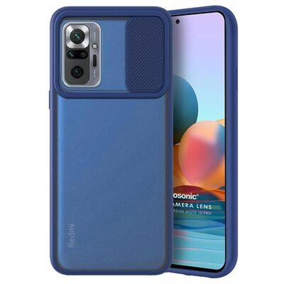 Microsonic Xiaomi Redmi Note 10 Pro Max Kılıf Slide Camera Lens Protection Lacivert