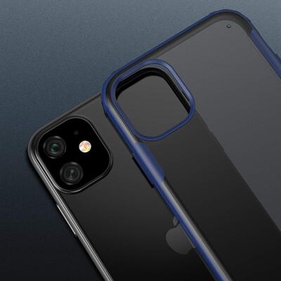 Microsonic Apple iPhone 11 Kılıf Frosted Frame Lacivert