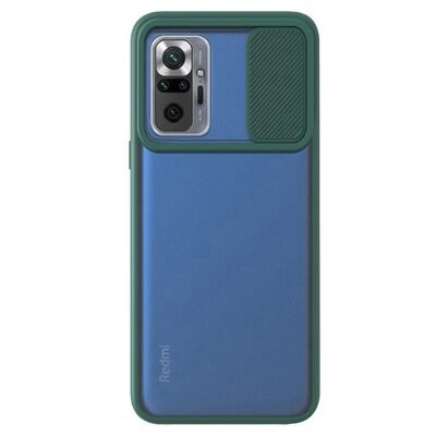 Microsonic Xiaomi Redmi Note 10 Pro Max Kılıf Slide Camera Lens Protection Koyu Yeşil