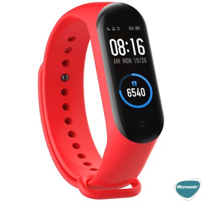 Microsonic Xiaomi Mi Band 5 Silikon Kordon Kırmızı