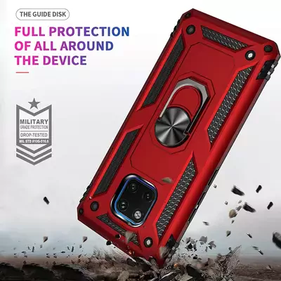 Microsonic Huawei Mate 20 Pro Kılıf Military Ring Holder Lacivert