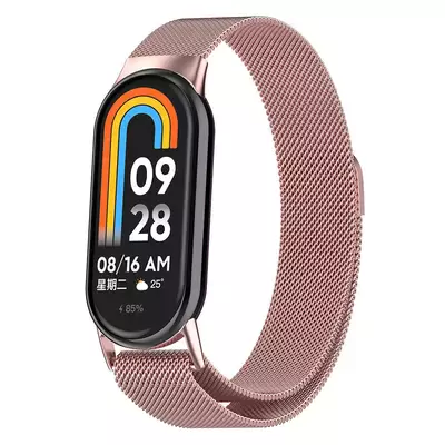 Microsonic Xiaomi Mi Band 8 Milanese Loop Kordon Pembe