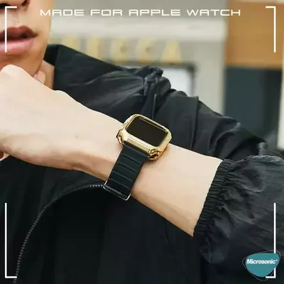 Microsonic Apple Watch 7 41mm Kordon Fullbody Quadra Resist Beyaz Rose