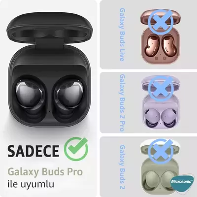 Microsonic Samsung Galaxy Buds Pro Kulaklık Askılı Kılıf Neck Rope Silicone Lila