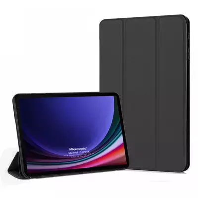 Microsonic Samsung Galaxy Tab S9 X710 Kılıf Slim Translucent Back Smart Cover Siyah